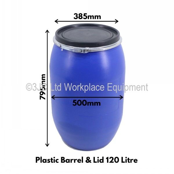 Open Top Plastic Barrel & Lid Size 3 (120 Litre) 3JC